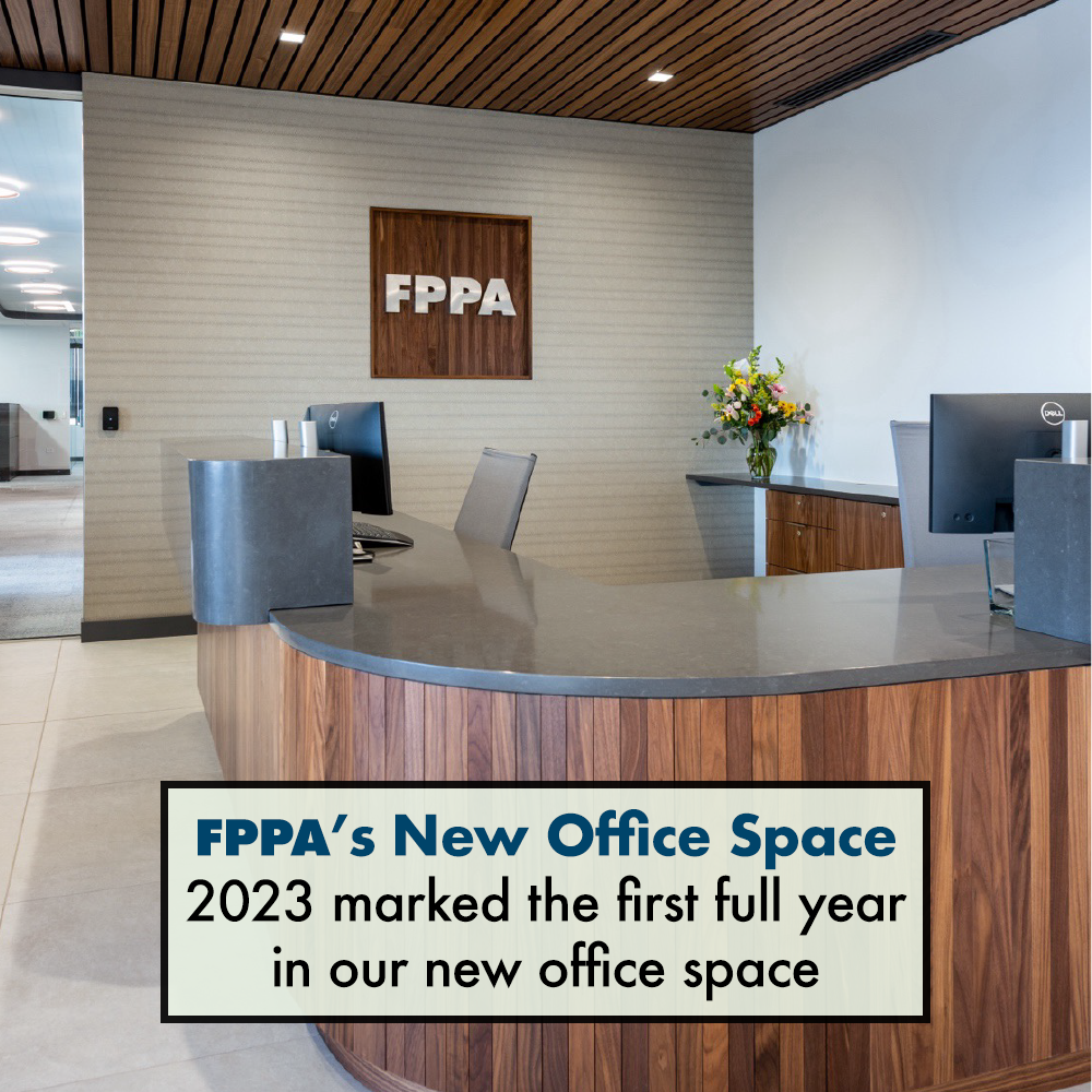 The front desk in FPPA's new office space