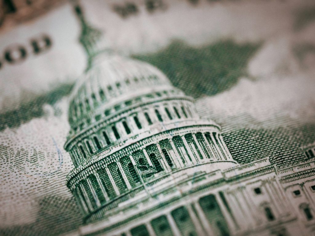 Close up of the capitol building as pictured on US currency